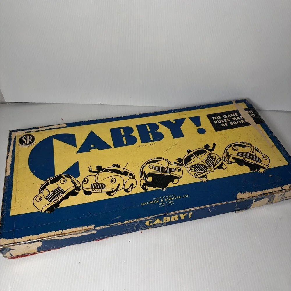 Vintage CABBY Selchow & Righter Board Game Metal Pieces 1938 (Incomplete)